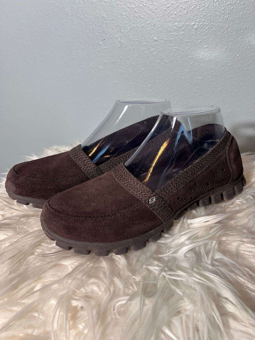 Skechers Memory Foam Slip- On Womens Shoes Sz 8 M Chocolate Brown Comfort Insole